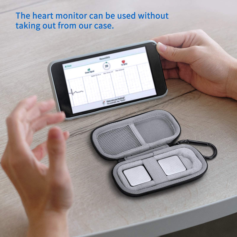 [Australia] - Case for AliveCor kardia Mobile Heart Monitor EKG/Wireless 6-Lead EKG, Travel Case Protective Cover Storage Bag Gray 
