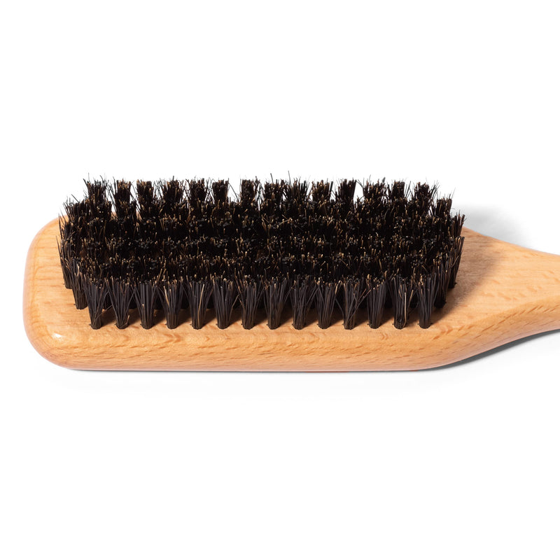 [Australia] - GranNaturals Wide Boar Bristle Teasing Brush & Smoothing Brush for Slick Back Hair, Edge Control, Backcombing to Create Sleek Hairstyle - Wooden Wide Rat Tail for Hair Sectioning 