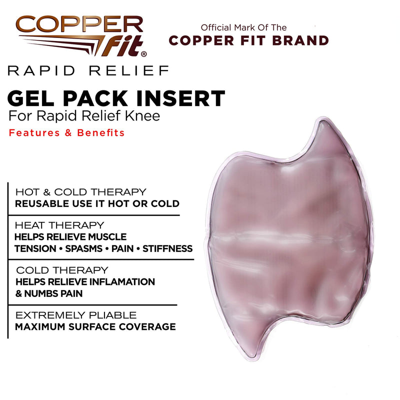 [Australia] - Copper Fit Unisex Adult Copper Fit Rapid Relief Knee Wrap, Hot/Cold Replacement Insert Pack Abdominal Support, Brown, One Size US 
