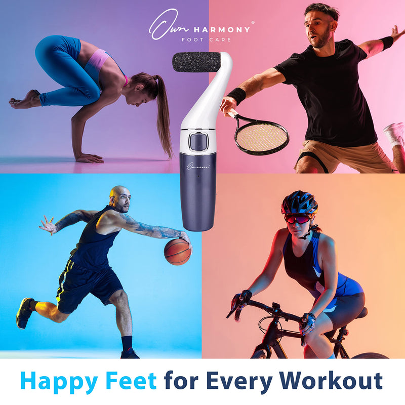 [Australia] - Electric Foot Callus Remover: Own Harmony Professional Foot Care Pedicure Tools, Rechargeable Feet Scrubber Dead Skin, Electronic Foot File Pedi Grinder, Best for Hard, Dry, Cracked Heels (3 Rollers) Midnight Platinum 