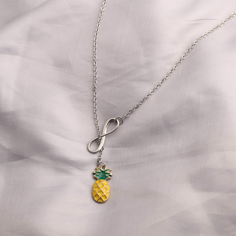 [Australia] - BAUNA Pineapple Necklace Infinity Lariat Y Pendant Necklace Fruit Jewelry for Friend Sister Mom Wife Daughter 