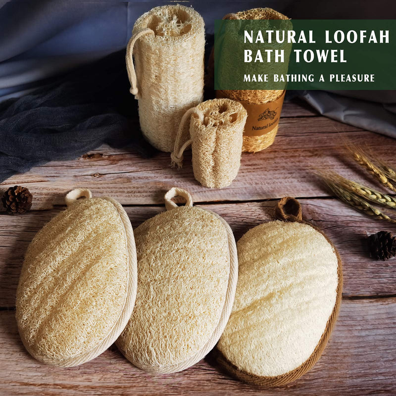 [Australia] - Natural Loofah Sponge Exfoliating(3 packs),Made with Eco-Friendly and Biodegradable Shower Luffa Sponge, Loofah for Women and Men, Beige 