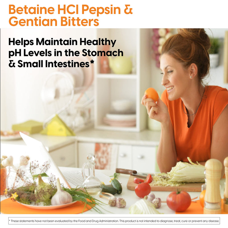 [Australia] - Doctor's Best Betaine HCI Pepsin & Gentian Bitters, Digestive Enzymes for Protein Breakdown & Absorption, Non-GMO, Gluten Free, 120 Caps, Original Version (DRB-00163) 