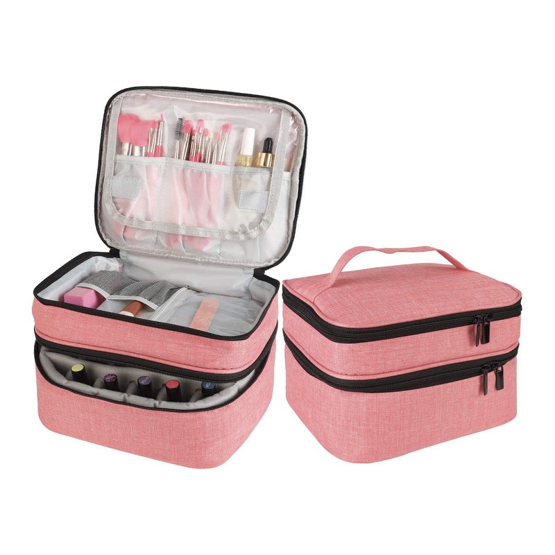 [Australia] - Angmile Nail Polish Carrying Case Large Nail Polish Manicure Organizer And Storage Holder Bag, Holds 30 Bottles (15ml/0.5Fl.oz), Multi-Function Organizer For Nail Polish Cosmetic Essential Oils 