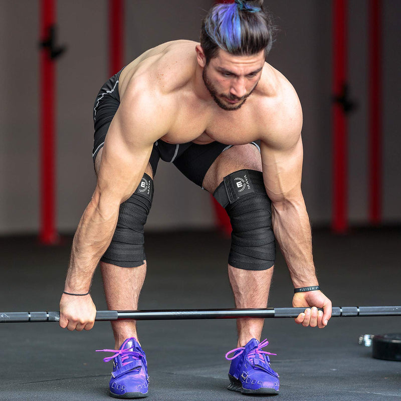 [Australia] - Mava Sports Knee Wraps for Cross Training WODs Compression & Elastic Support Black 