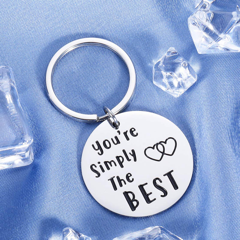 [Australia] - Couple Gifts for Him Her Wedding Anniversary Keychain for Boyfriend Girlfriend Birthday Best Friend Graduation for Schitts C Fans Lover Husband Wife Women Men You’re Simply The Best Keyring 