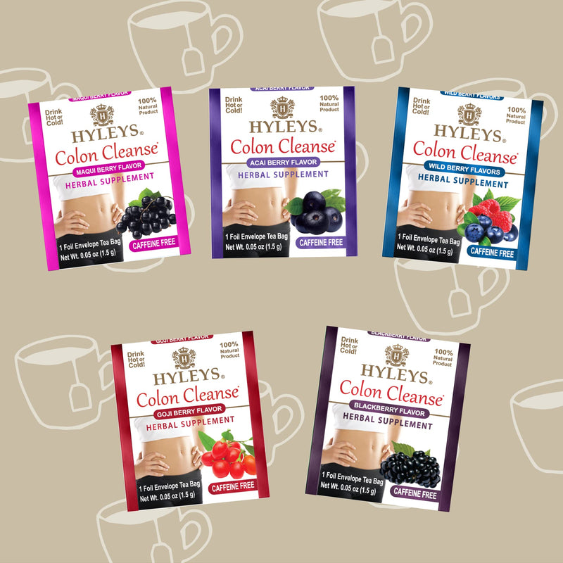 [Australia] - HYLEYS Tea Wellness Colon Cleanse 5 Flavor Assorted Tea, 42 Count, 1 Pack Assorted 42 Ct 42 Count (Pack of 1) 