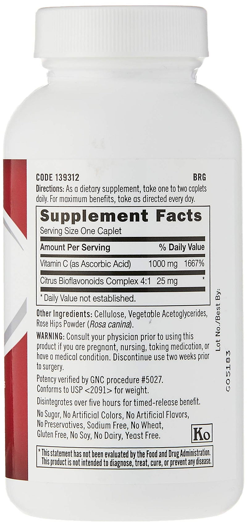 [Australia] - GNC Vitamin C Time-Released 1000mg, 90 Caplets, Supports Immune System 90 Count (Pack of 1) 