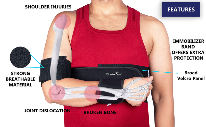 [Australia] - WC shoulder support brace arm slings shoulder immobilizer, youth shoulder brace- Shoulder stabilizer Compression Brace rotator cuff surgery sling, left-right arm sling–Size3(36"-40") Size 3 (Pack of 1) 