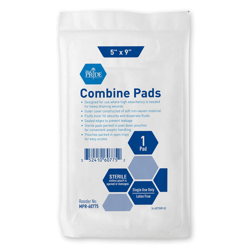 [Australia] - Medpride Sterile Abdominal- ABD Combine Pads| 40-Pack, 5 x 9 Inches| Extra Absorbent & Thick, Individually Wrapped Wound Dressing, First Aid Pads| Surgical-Grade, Nonstick- for Heavy Leakage, Post Op 