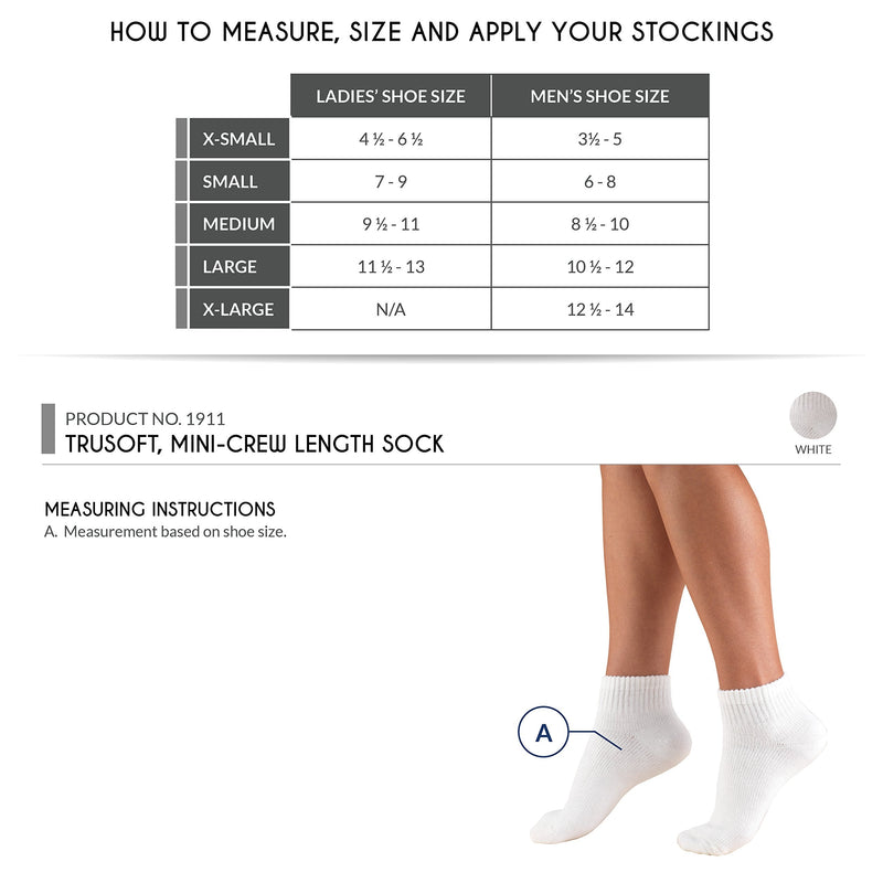 [Australia] - Truform Medical Compression Socks for Men and Women; 8-15 mmHg Ankle Length Low Cut, White, Large 