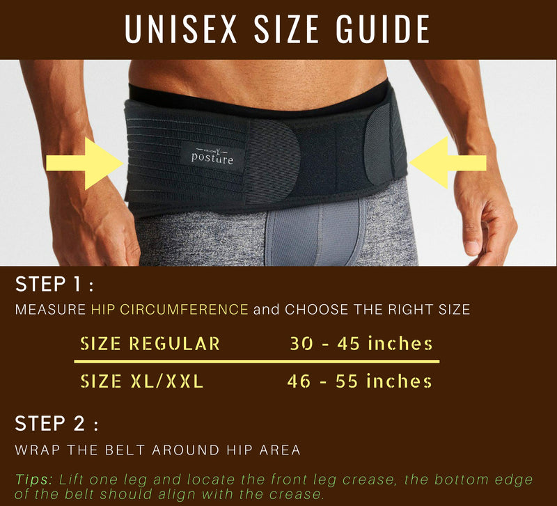 [Australia] - Vriksasana Si Belt for Men and Women That Treat Sciatica, Including Pelvic, Back and Leg Pain Nerve Pain, Stabilize Sacroiliac Joint | Trochanter Brace | Anti-Slip and Pilling-Resistant (REGULAR SIZE) Regular 