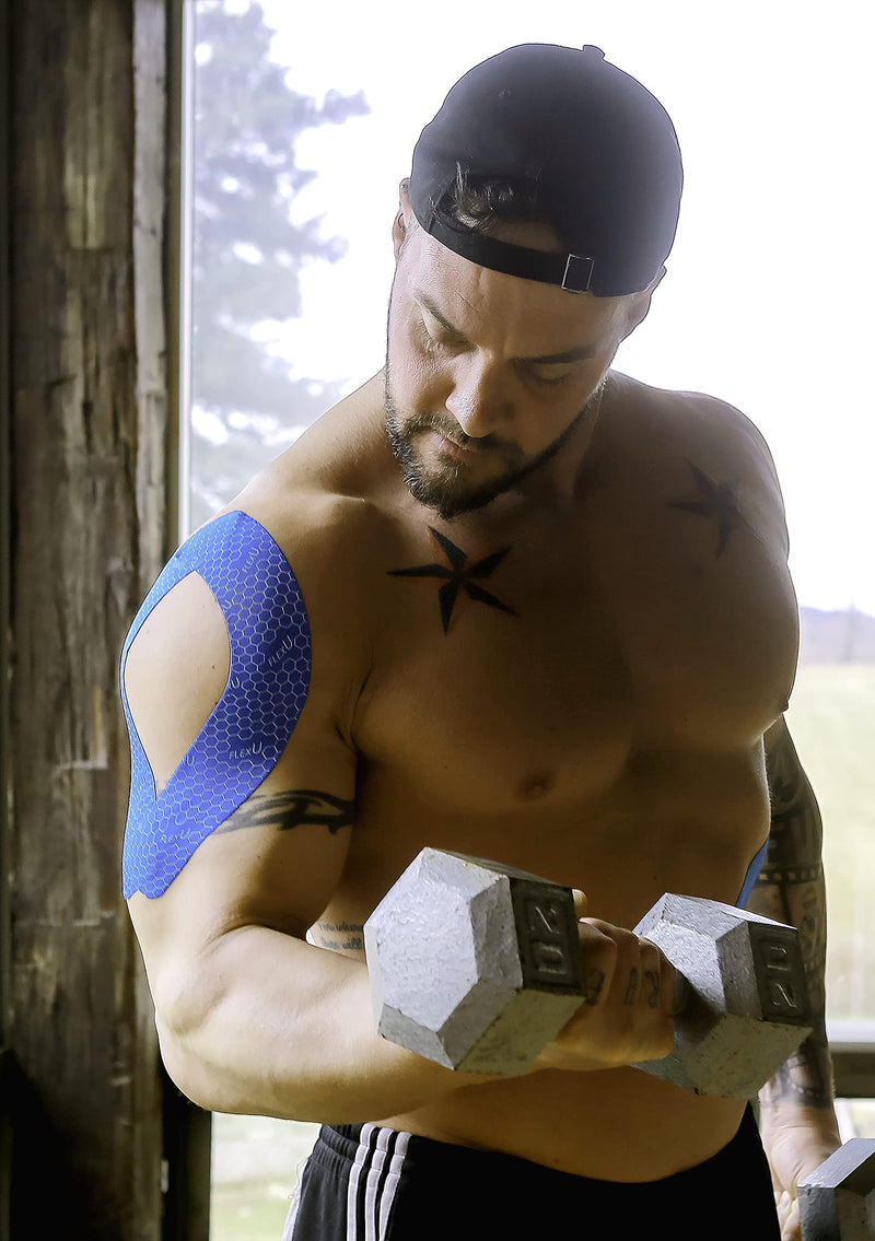 [Australia] - FlexU Kinesiology Tape, Black 3 Roll Pack - Ultra-Thin Rayon, Latex-Free, Hypoallergenic Professional Therapeutic Tape to Alleviate Pain, Reduce Swelling, and Promote Faster Recovery 