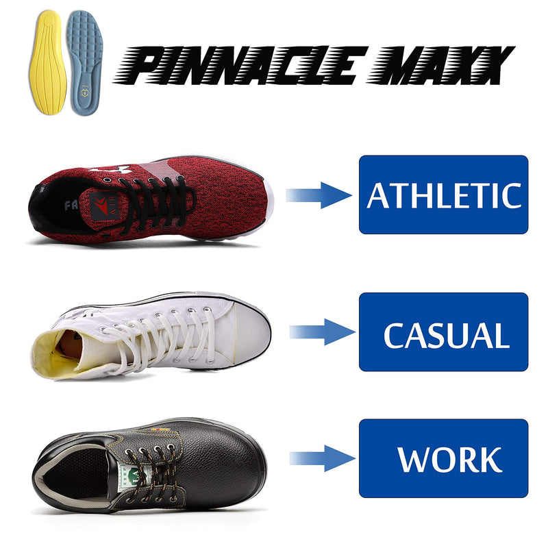 [Australia] - Wnnideo Full Length Thick Memory Foam Shoes Insert with Arch Support - Premium Cushioning Orthopedic Shoe Insoles for Heel Pain & Plantar Fasciitis, Running, Hiking, Working Men & Women (Grey, 12) Grey 
