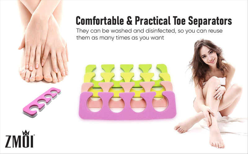 [Australia] - Toe Separators Set - Premium Pedicure Tool Kit 24 Pieces Super Soft & Durable Two Tone ZMOI 