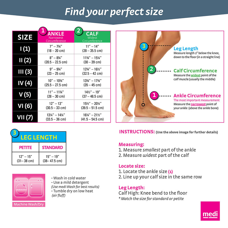 [Australia] - mediven for women vitality, 20-30 mmHg, Calf High Stockings, Closed Toe 2 Ebony 