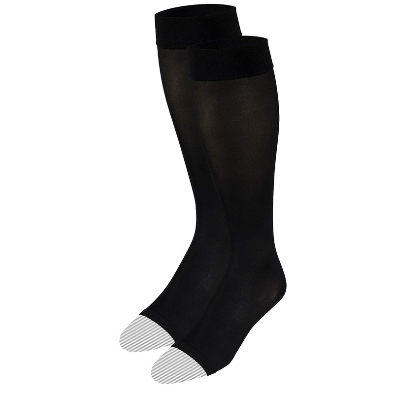 [Australia] - Truform Women's Compression Stockings, 15-20 mmHg, Knee High Length, Open Toe, Opaque, Black, Small Black (Open Toe) Small (1 Pair) Casual 