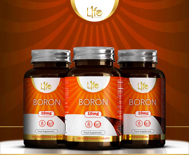 [Australia] - LN Boron Supplements | 180 High Strength Vegan Boron Tablets - 10mg per Tablet | Non-GMO, Gluten, Dairy & Allergen Free | Manufactured in ISO Licensed Facility in The UK 