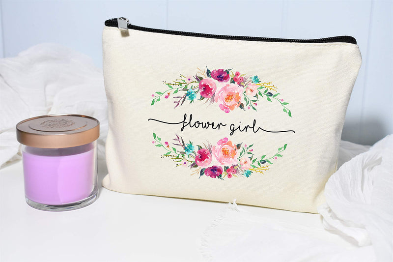 [Australia] - Flower Girl Makeup Bag, Flower Girl Gift, Bridal Party Favor, Cosmetic Pouch, Wedding Party Gift, Gift from Bride 