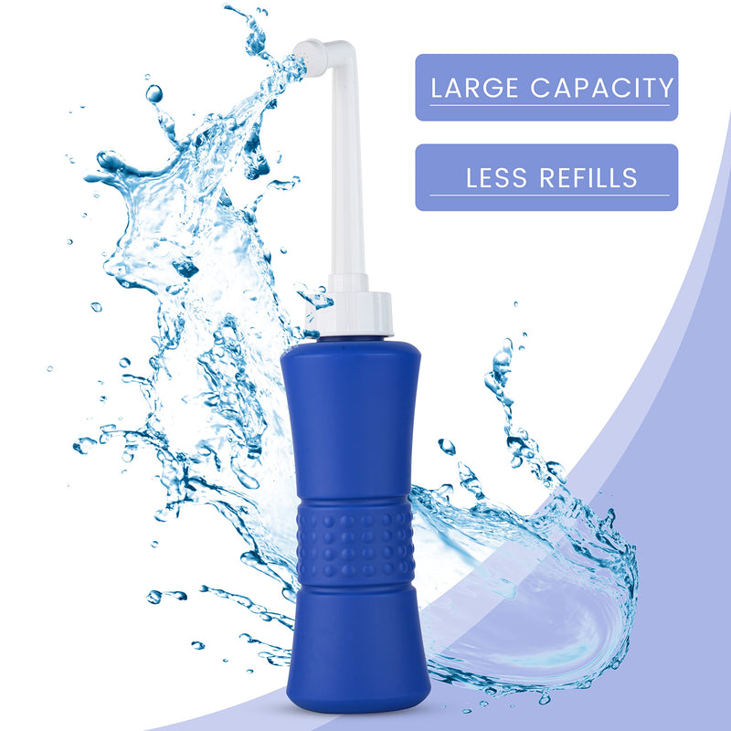 [Australia] - laphang Portable Bidet 500ml Blue Peri Bottle with Waterproof Pouch and Cap – PP + TPR, Leak Proof & Scratch Resistant –Perineal bottle for Postpartum Hemorrhoids Healing, Maternity Kit Essentials 