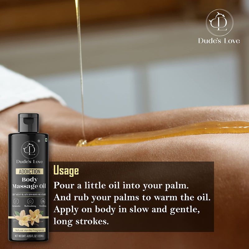 [Australia] - Organic - Vanilla Edible Body Massage Oil - Calming, No Stain | Non-Sticky Aromatherapy Vegan Oil with Vanilla & Jasmine Relaxing Addiction - Vanilla 120 ml (Pack of 1) 
