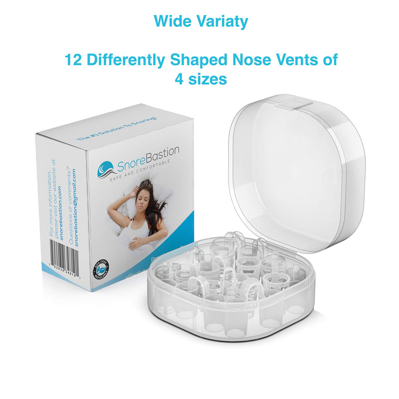 [Australia] - Anti Snoring Nose Vents by Snore Bastion -12 Nasal Cones - Nasal Dilator to Stop Snoring - Sinus Relief Cones - Medical Grade Silicone Snore Stopper - Easy to Use Snoring Solution 
