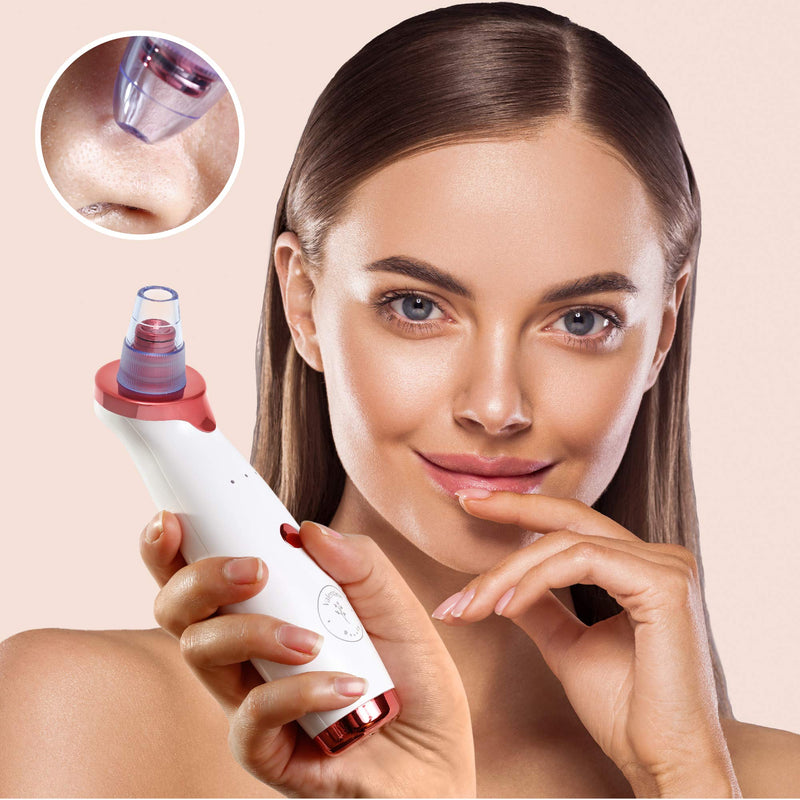 [Australia] - Valentine Beauty Blackhead Remover Pore Vacuum - Cleaner Rechargeable Pore Extractor Pimple Popper Face Cleanser Tool for Comedo Acne Whitehead Makeup Residue dust Removal 5 Replaceable Suction Probe 