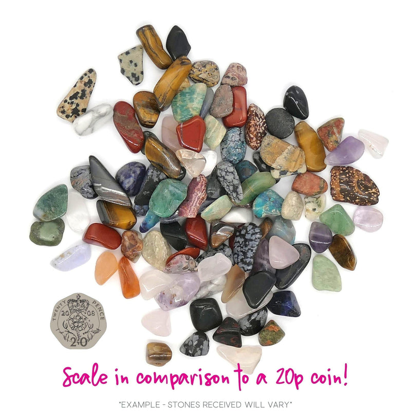 [Australia] - Polished Tumblestone Gemstones, Pocket Reiki, Chakra, Mineral Rocks, 100g Pack (90 to 100 Stones) Size: Extra Small Mix 5mm - 10mm Mixed Stones 