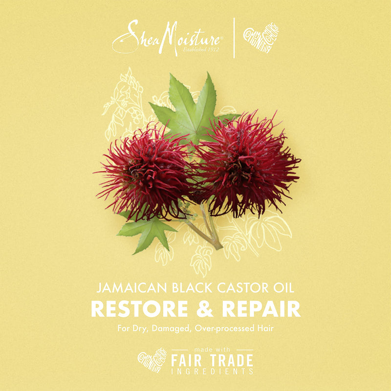 [Australia] - SheaMoisture Strengthen and Restore Rinse Out Hair Conditioner to Intensely Smooth and Nourish Hair 100% Pure Jamaican Black Castor Oil with Shea Butter, Peppermint and Apple Cider Vinegar 13 oz 12.98 Fl Oz (Pack of 1) 