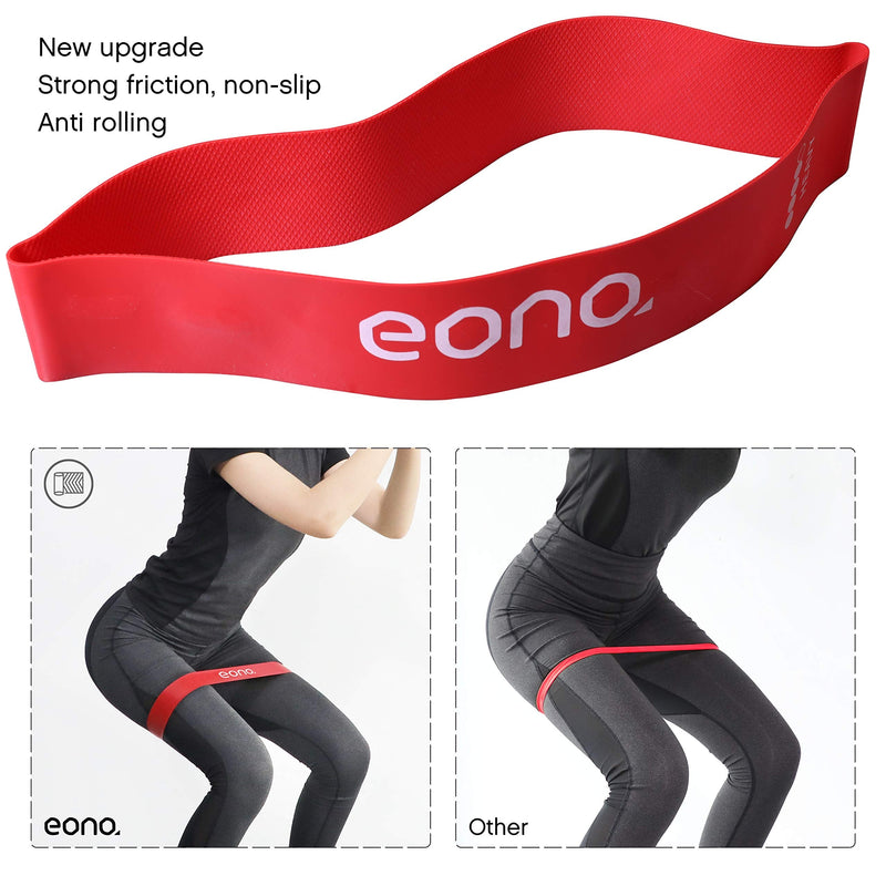 [Australia] - Amazon Brand - Eono - Anti-Slip Resistance Loop Bands Anti-Rolling Workout Bands for Women Set of 5 Exercise Bands for Home Gym Yoga 