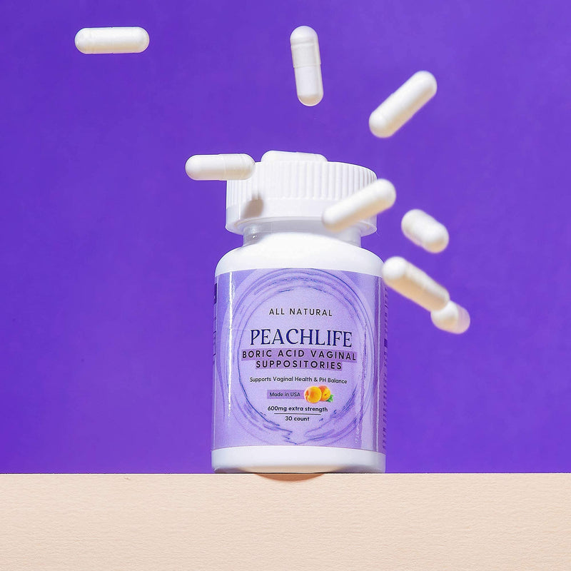 [Australia] - Peachlife Boric Acid Suppositories and Small Soft Menstrual Cup with Ring Pull 
