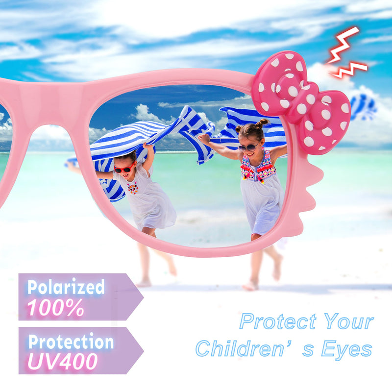 [Australia] - RIVBOS Rubber Kids Polarized Sunglasses With Strap Glasses Shades for Boys Girls Baby and Children Age 3-10 RBK002 3376-pink 