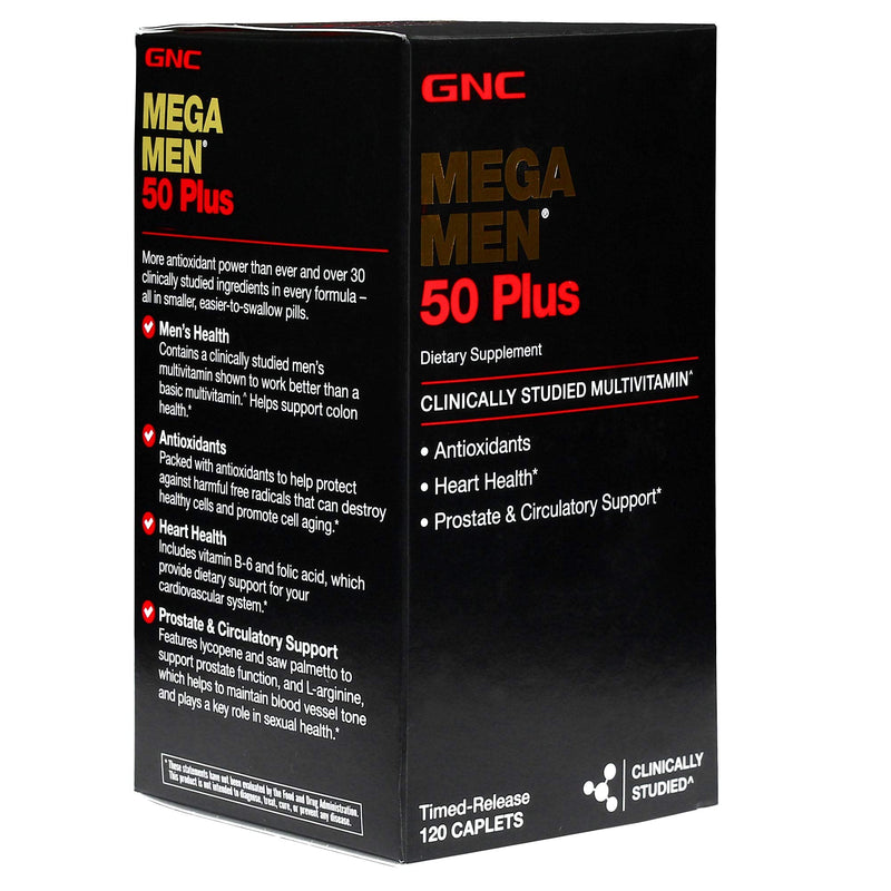 [Australia] - GNC Mega Men 50 Plus Multivitamin 120 Count (Pack of 1) 