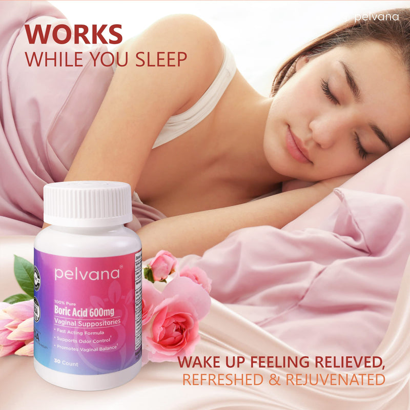 [Australia] - Pelvana Boric Acid Suppositories 30 + 7 Applicators + 10 pH Test Strips = 47 Piece Kit for Vaginal pH Balance, Odor, Itching, Dryness & Discharge 47 Piece Set 