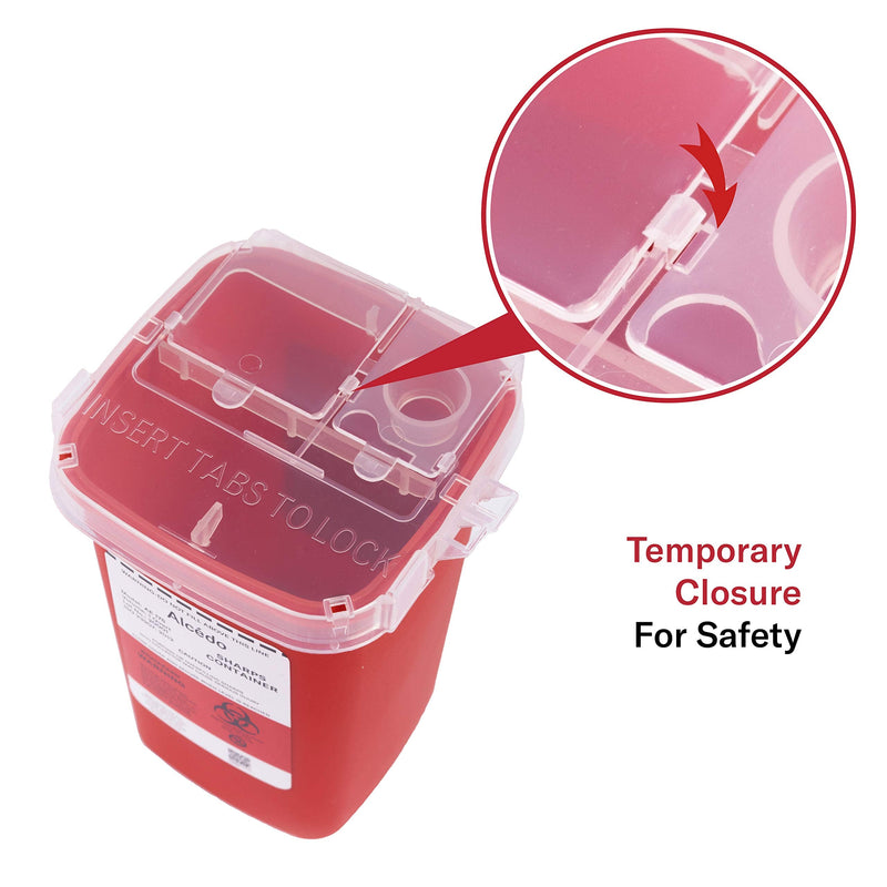 [Australia] - Alcedo Sharps Container for Home Use and Professional 1 Quart (3-Pack) | Biohazard Needle and Syringe Disposal | Small Portable Container for Travel 3 