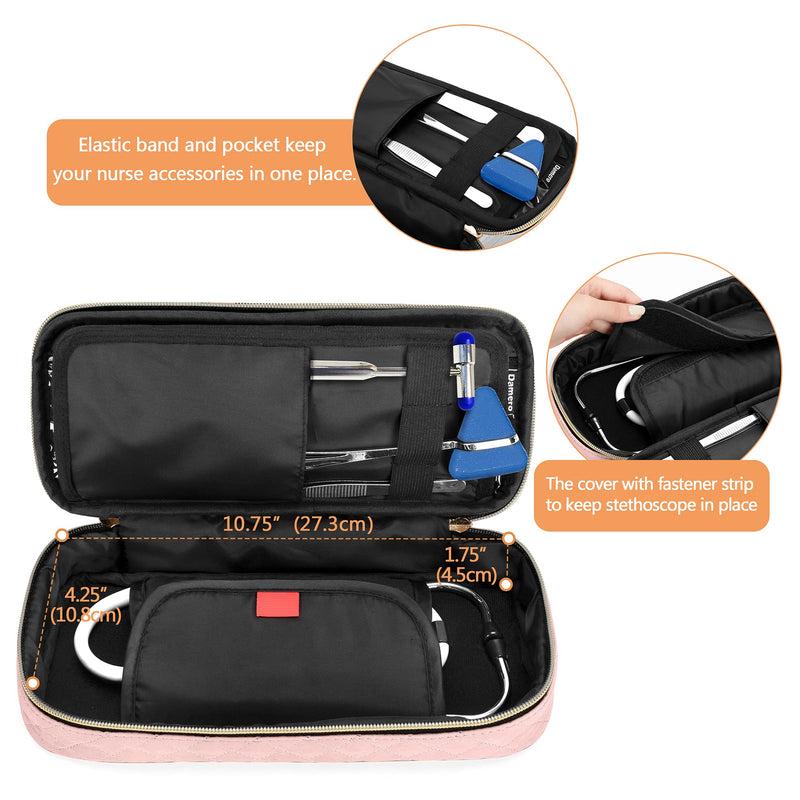 [Australia] - Damero Protective Stethoscope Case Compatible with 3M Littmann/ADC/Omron Stethoscope, Stethoscope Carrying Bag Travel Case for Nurse Accessories, Misty Rose 