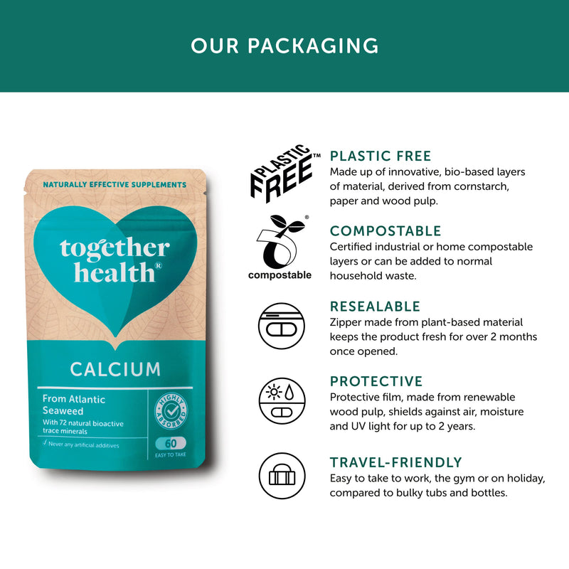 [Australia] - Calcium – Together Health – Seaweed-Based Calcium – 72 Trace Minerals – Vegan Friendly – Made in The UK – 60 Vegecaps 60 Count (Pack of 1) 