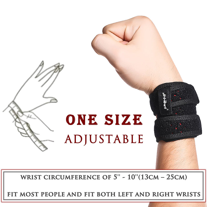[Australia] - HiRui Wrist Brace Wrist Wraps, Compact Wristband Compression Wrist Straps Wrist Support for Workout Tennis Weightlifting, Tendonitis, Carpal Tunnel Arthritis, Pain Relief - One Size (Black, 1 Pack) Black, 1 Pack 