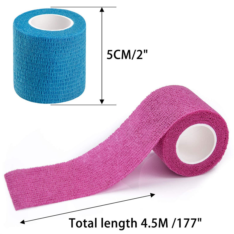 [Australia] - 14 PCS Athletic, Sports wrap Tape & Bandage Wrap Stretch Self Adherent Tape for Wrist, Ankle, 2 Inch X 4.92Yard Per Roll 