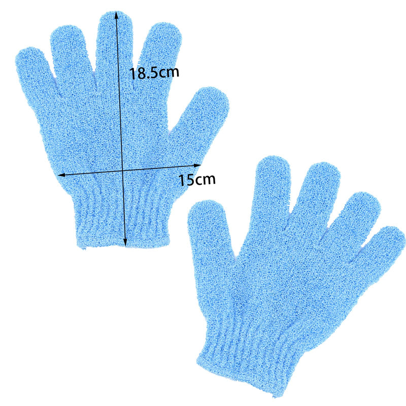 [Australia] - 1 Pair Exfoliating Gloves, Exfoliating Body Scrub Exfoliator Glove, Exfoliating Mitt, Body Exfoliator Hand Mitten, Body Scrubber Bath Gloves Scrubs for Shower, Spa, Massage, Dead Skin Cell Remover 1 Pair: Blue 