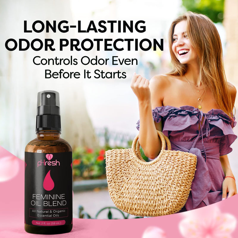 [Australia] - pHresh Feminine Spray - 100% All Natural Yoni Oil for Women - Supports Vaginal Odor, Itch, & Irritation - Promotes Healing & Soothing - With Tea Tree, Lemongrass, Orange Essential Oils - 2 oz 