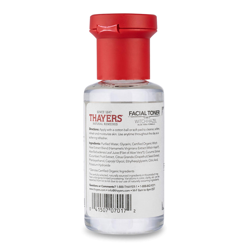 [Australia] - THAYERS Alcohol-Free Witch Hazel Facial Toner with Aloe Vera, Cucumber, Trial Size, 3 Ounce 