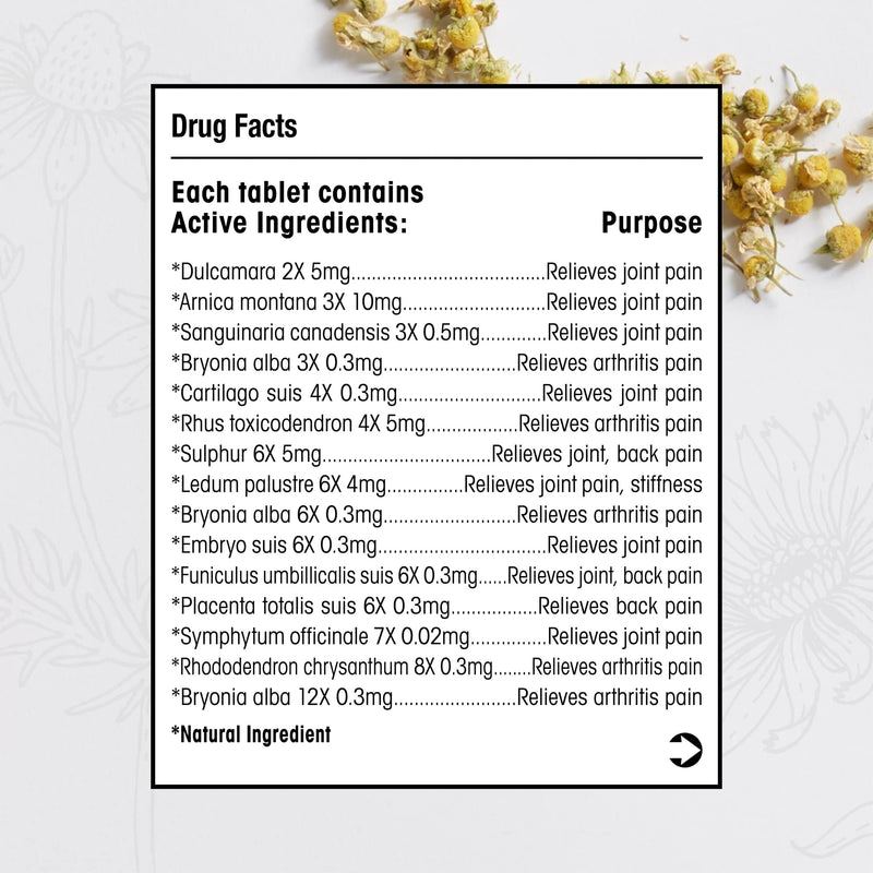 [Australia] - T-Relief Arthritis Arnica +12 Pain Relieving Natural Medicines Help Reduce Soreness, Stiffness, Aches & Pains in Joints Naturally - Gluten-Free - 100 Tablets 100 Count (Pack of 1) 