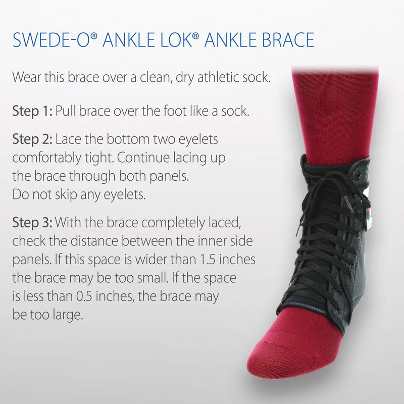 [Australia] - Swede-O Ankle Lok Ankle Brace, Black - Medium Medium (Pack of 1) 