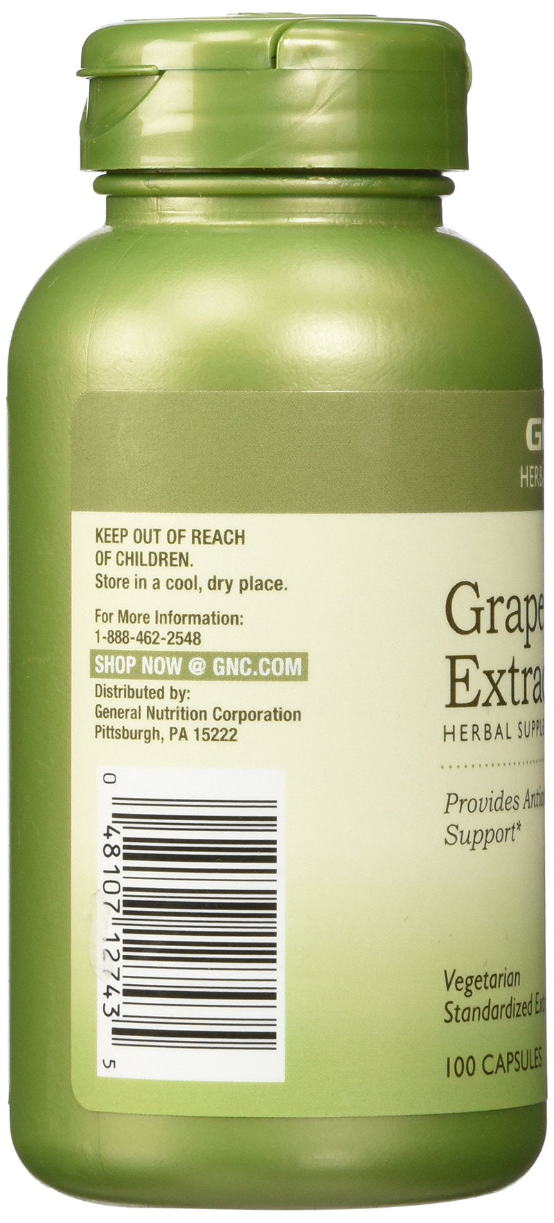 [Australia] - GNC Herbal Plus Grape Seed Extract 100mg | Provides Antioxidant Support, Vegetarian, Sodium Free, Zero Sugar | 100 Capsules 