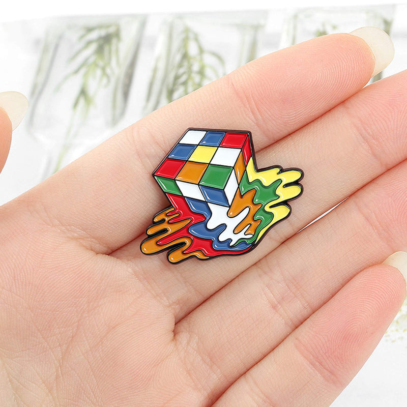 [Australia] - ROFARSO Cute Enamel Pin Cartoon Magic Cube Brooch Pin for Kids Lapel Pins Accessory for Backpacks Badges Hats Bags Gift Reward 