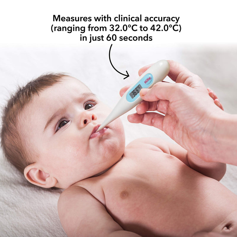 [Australia] - Nuby Digital Thermometer - Accurate Oral, Underarm & Rectal Use Thermometer with Hygienic Cover 