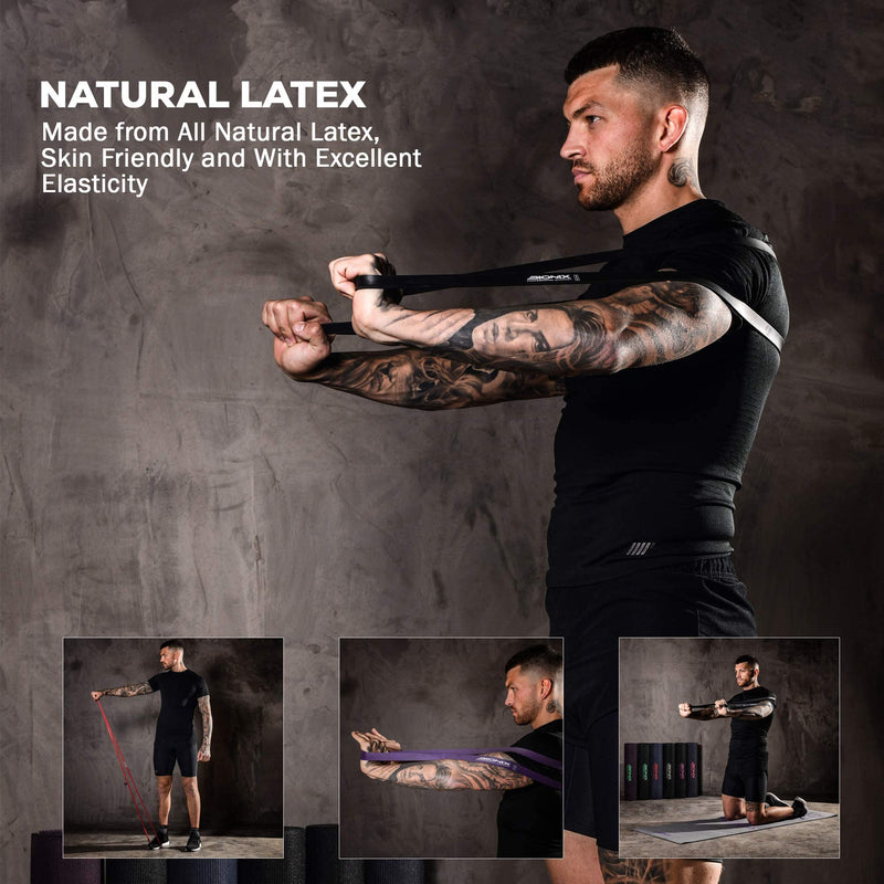 [Australia] - Bionix Pull Up Assistance Bands - Thick, Heavy & Long Latex Exercise Resistance Training Loop Band Set Chin Up Assist, Stretching, Workout, Powerlifting, Yoga Pilates, Legs Glutes Toning - Boost Mobility & Strength For Men and Women Black 