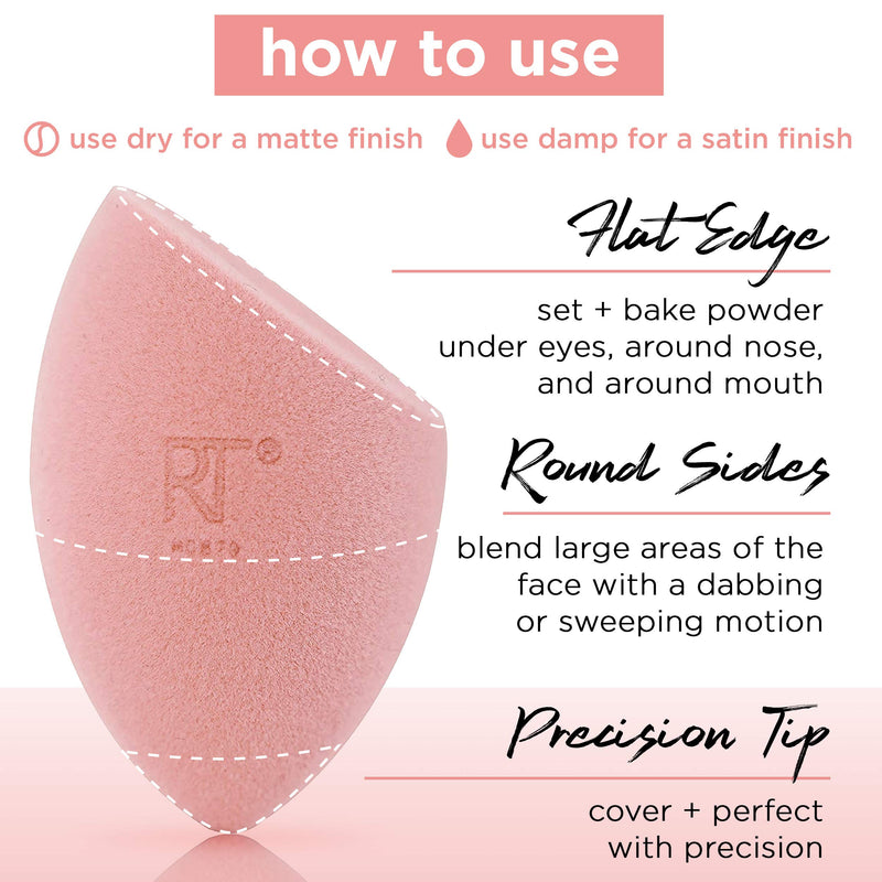 [Australia] - Real Techniques Miracle Powder Sponge Makeup Blender, Beauty Sponge, Microfiber Technology Ideal for Use with Powders 1 Powder Sponge 