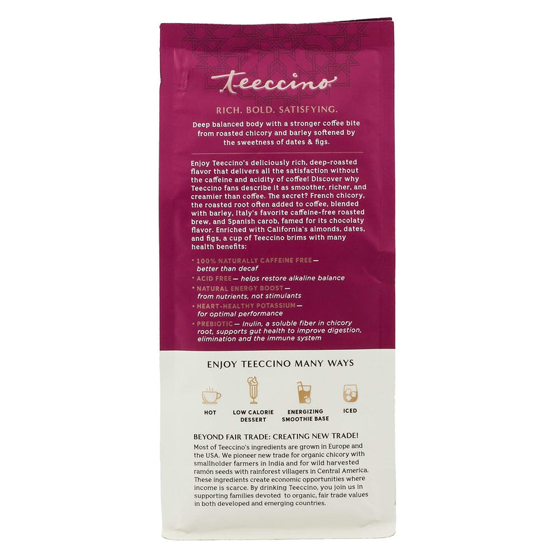 [Australia] - Teeccino Chicory Coffee Alternative - Java - Ground Herbal Coffee That’s Prebiotic, Caffeine Free & Acid Free, Medium Roast, 11 Ounce 